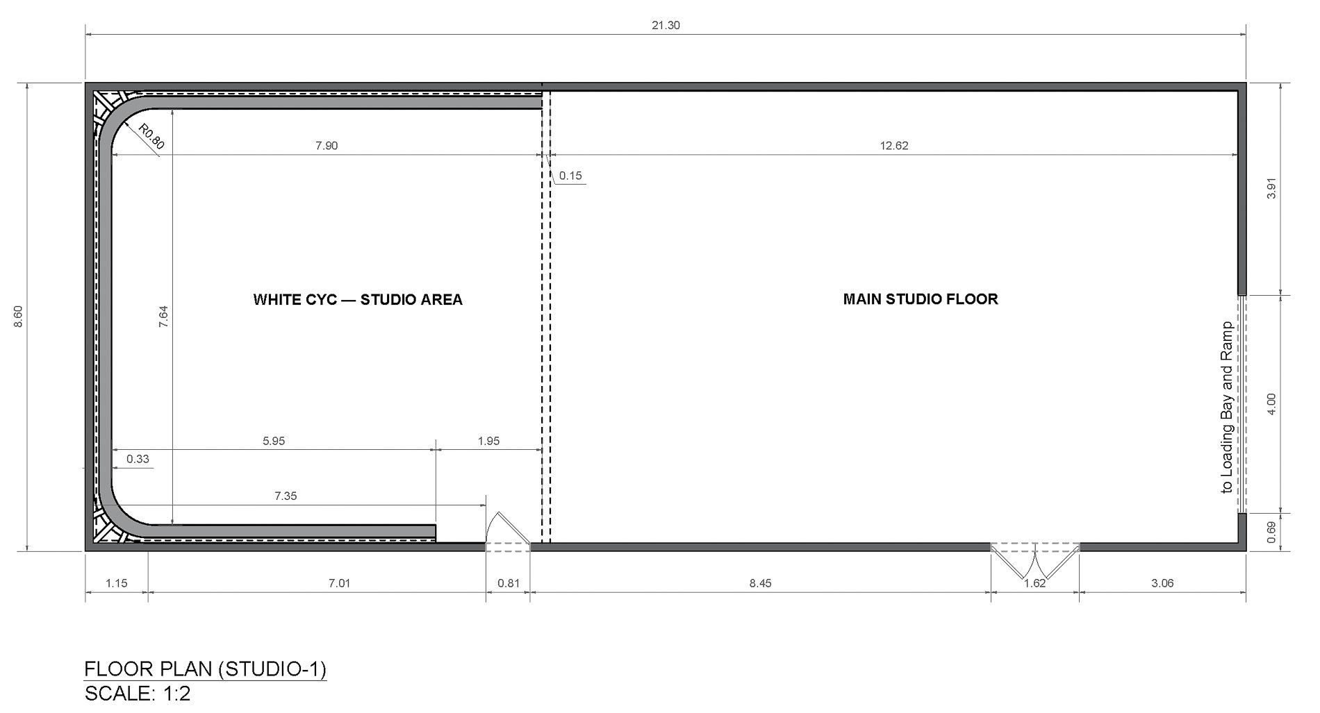 Studio 1 Floor plan - Tannery Film Studios Floor plan of Studio 1